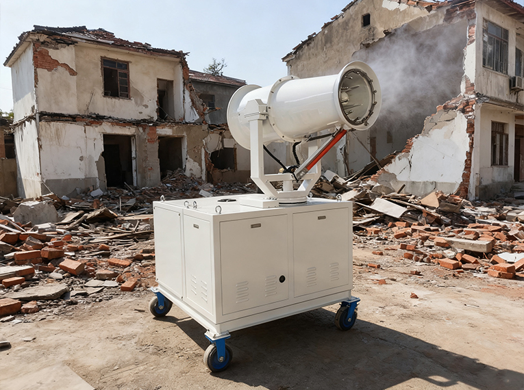 Dust Control Solution for House Demolition: The Application and Advantages of Mist Fog Cannons